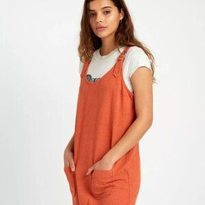 EUC RVCA Women's Teach That Textured Overall Summer Dress